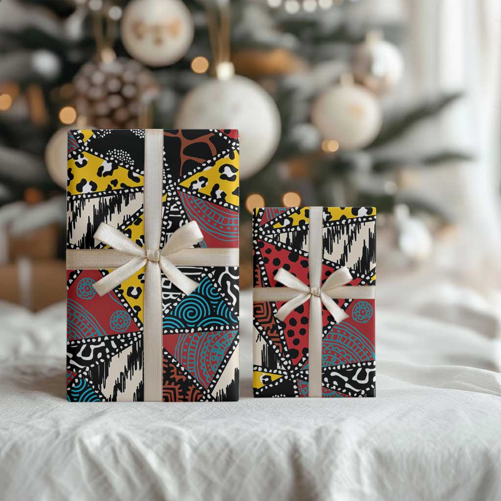 African Wild Animal Skins Wrapping Paper Triangles Pattern Afro Pattern Style - Wonder Print Shop