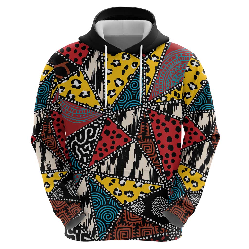 Wild Animal Skins Zip Hoodie Triangles Pattern Afro Pattern Style - Wonder Print Shop