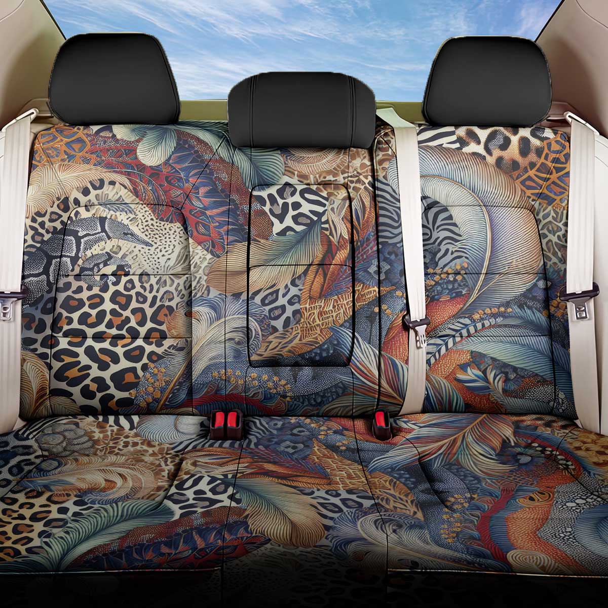 Wild Animal Skins Back Car Seat Cover Unique Leopard Zebra And Snake Patterns - Wonder Print Shop