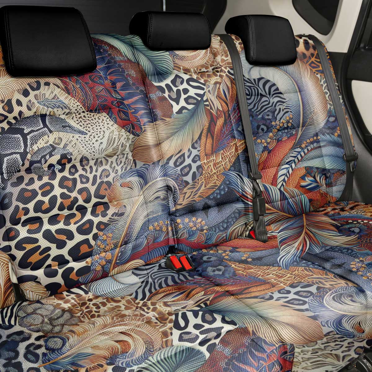 Wild Animal Skins Back Car Seat Cover Unique Leopard Zebra And Snake Patterns - Wonder Print Shop