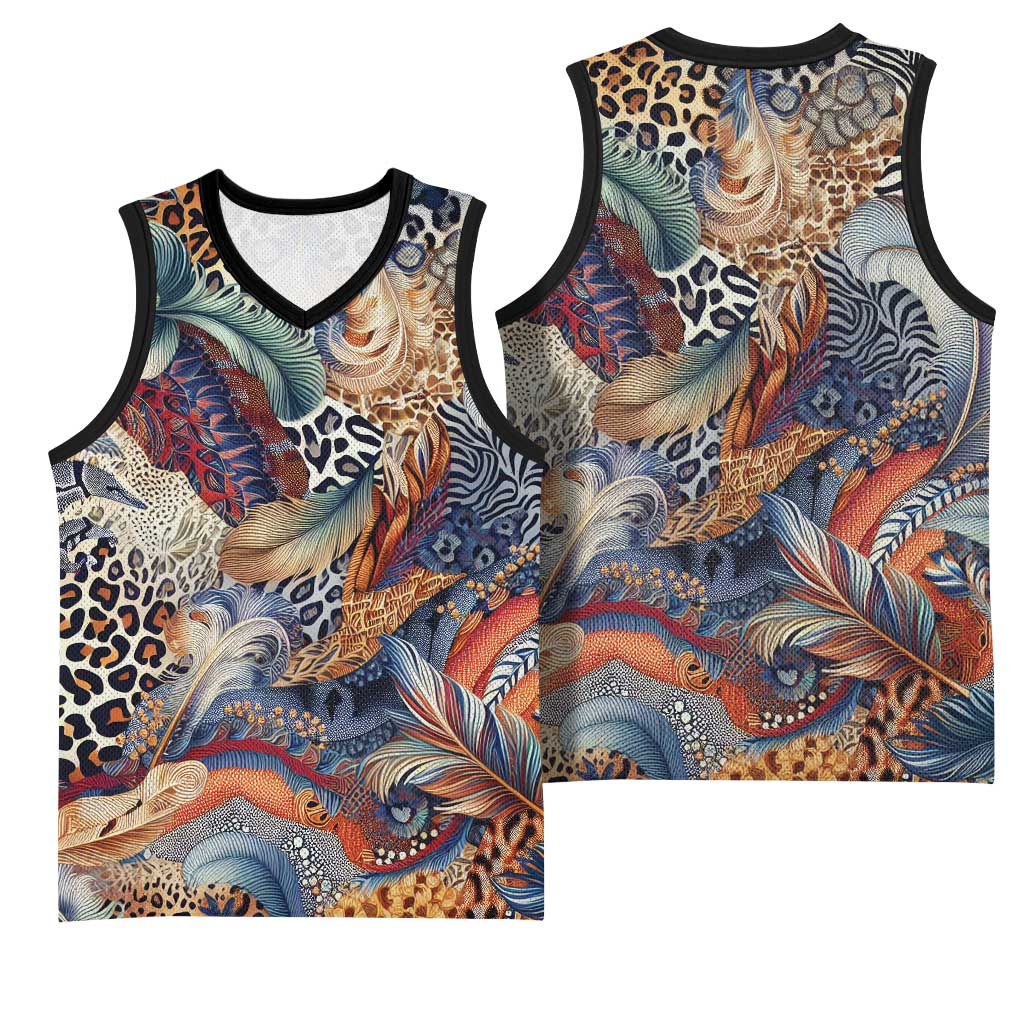 Wild Animal Skins Basketball Jersey Unique Leopard Zebra And Snake Patterns - Wonder Print Shop
