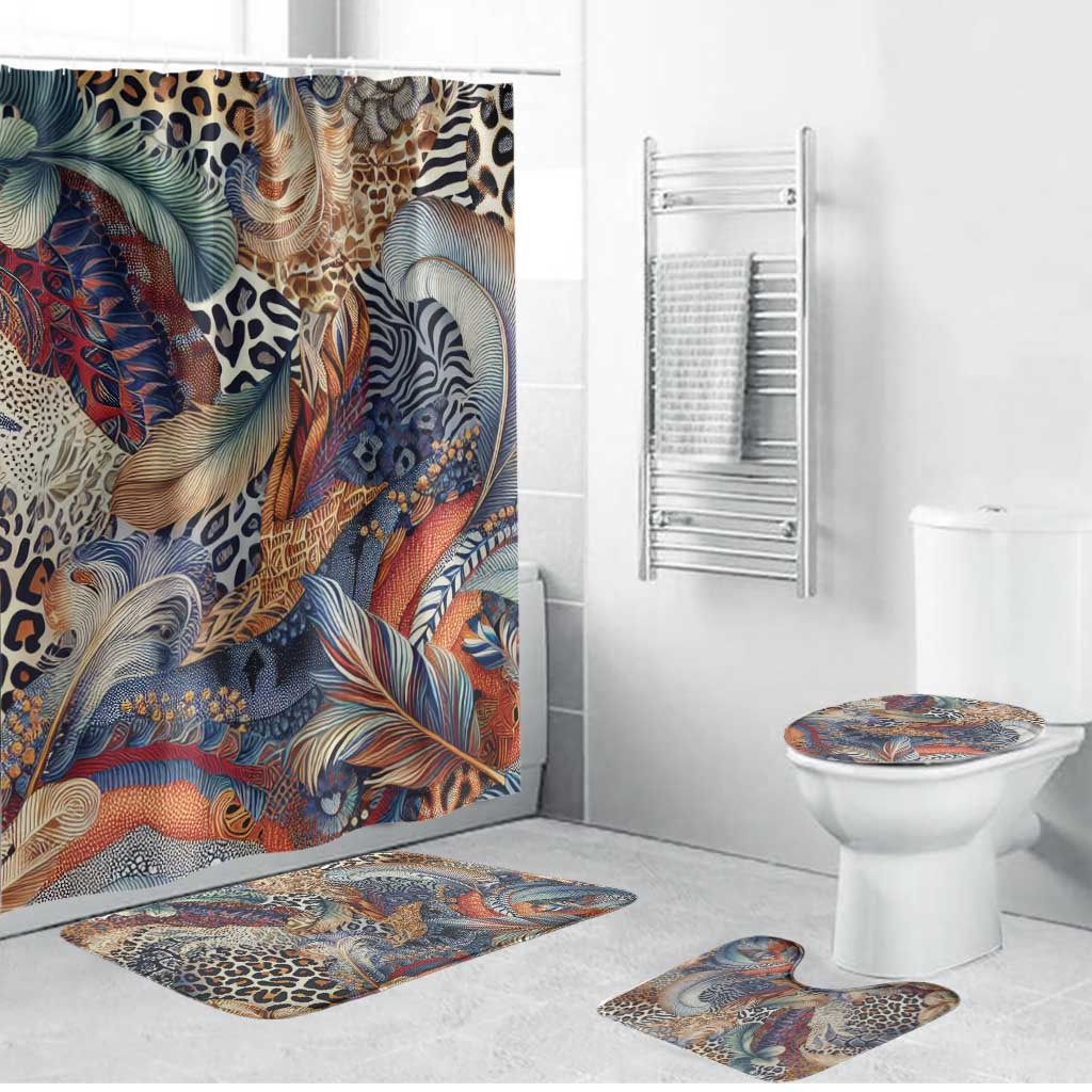Wild Animal Skins Bathroom Set Unique Leopard Zebra And Snake Patterns - Wonder Print Shop