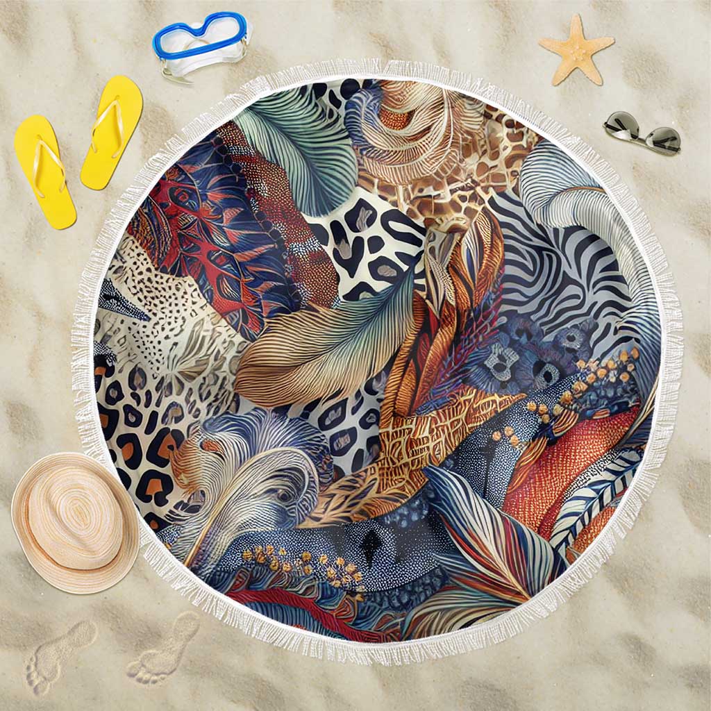 Wild Animal Skins Beach Blanket Unique Leopard Zebra And Snake Patterns - Wonder Print Shop