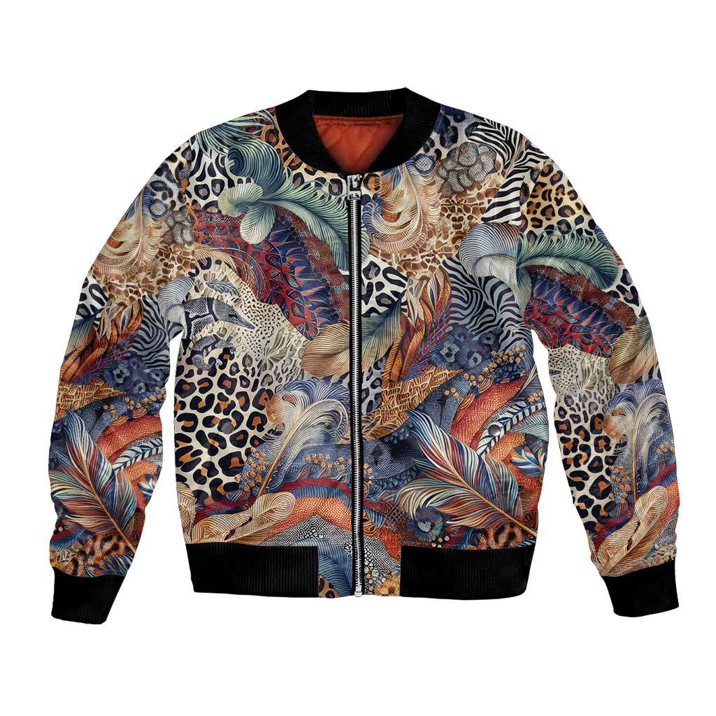 Wild Animal Skins Bomber Jacket Unique Leopard Zebra And Snake Patterns - Wonder Print Shop