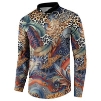 Wild Animal Skins Button Sweatshirt Unique Leopard Zebra And Snake Patterns - Wonder Print Shop
