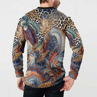 Wild Animal Skins Button Sweatshirt Unique Leopard Zebra And Snake Patterns - Wonder Print Shop