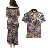 Wild Animal Skins Couples Matching Puletasi and Hawaiian Shirt Unique Leopard Zebra And Snake Patterns - Wonder Print Shop