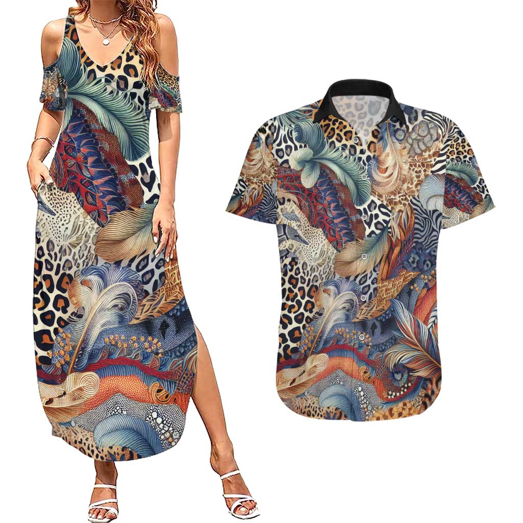 Wild Animal Skins Couples Matching Summer Maxi Dress and Hawaiian Shirt Unique Leopard Zebra And Snake Patterns - Wonder Print Shop