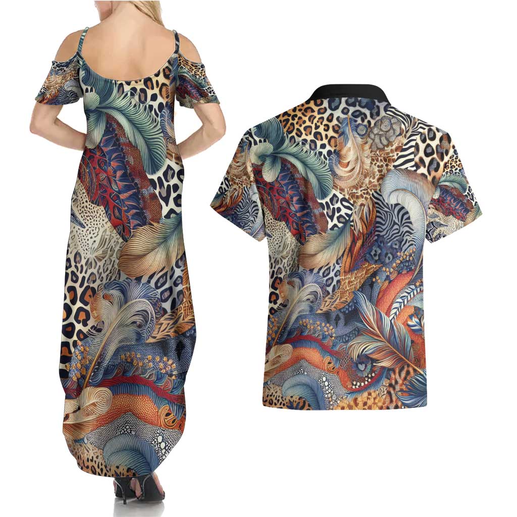Wild Animal Skins Couples Matching Summer Maxi Dress and Hawaiian Shirt Unique Leopard Zebra And Snake Patterns - Wonder Print Shop