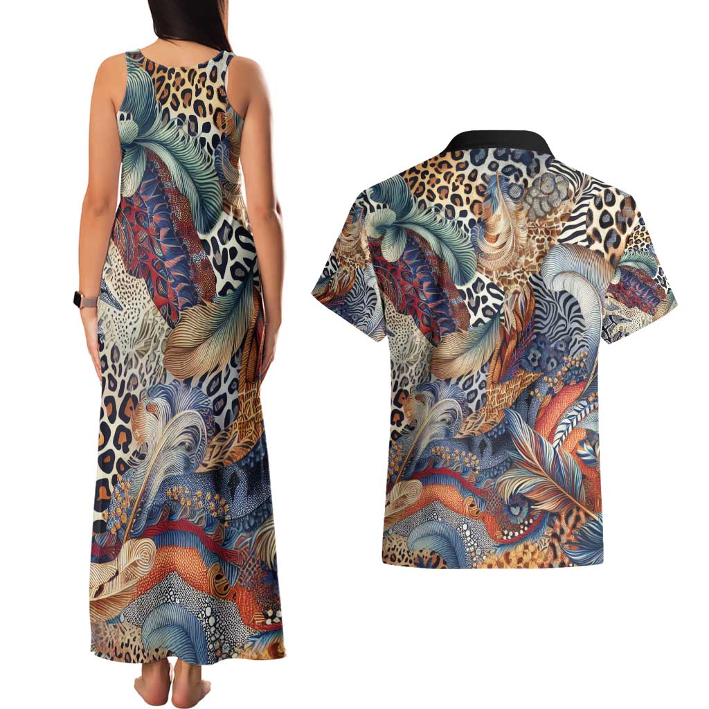 Wild Animal Skins Couples Matching Tank Maxi Dress and Hawaiian Shirt Unique Leopard Zebra And Snake Patterns - Wonder Print Shop