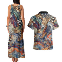 Wild Animal Skins Couples Matching Tank Maxi Dress and Hawaiian Shirt Unique Leopard Zebra And Snake Patterns - Wonder Print Shop