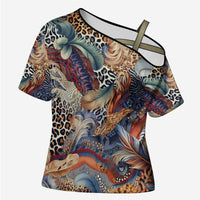 Wild Animal Skins Cross Shoulder Shirt Unique Leopard Zebra And Snake Patterns - Wonder Print Shop