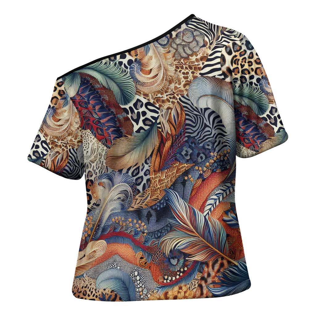 Wild Animal Skins Cross Shoulder Shirt Unique Leopard Zebra And Snake Patterns - Wonder Print Shop