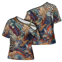 Wild Animal Skins Cross Shoulder Shirt Unique Leopard Zebra And Snake Patterns - Wonder Print Shop