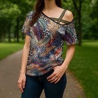 Wild Animal Skins Cross Shoulder Shirt Unique Leopard Zebra And Snake Patterns - Wonder Print Shop