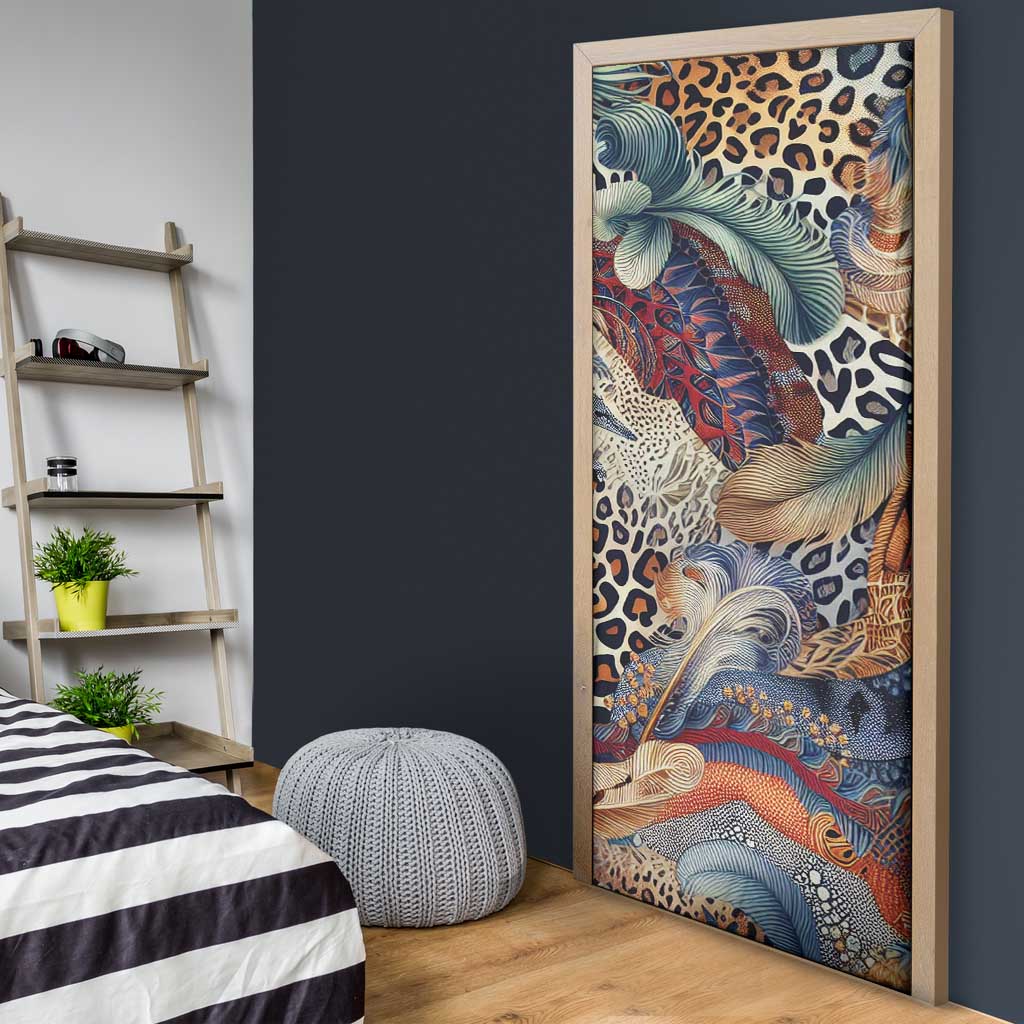 Wild Animal Skins Door Cover Unique Leopard Zebra And Snake Patterns - Wonder Print Shop