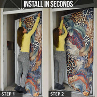 Wild Animal Skins Door Cover Unique Leopard Zebra And Snake Patterns - Wonder Print Shop