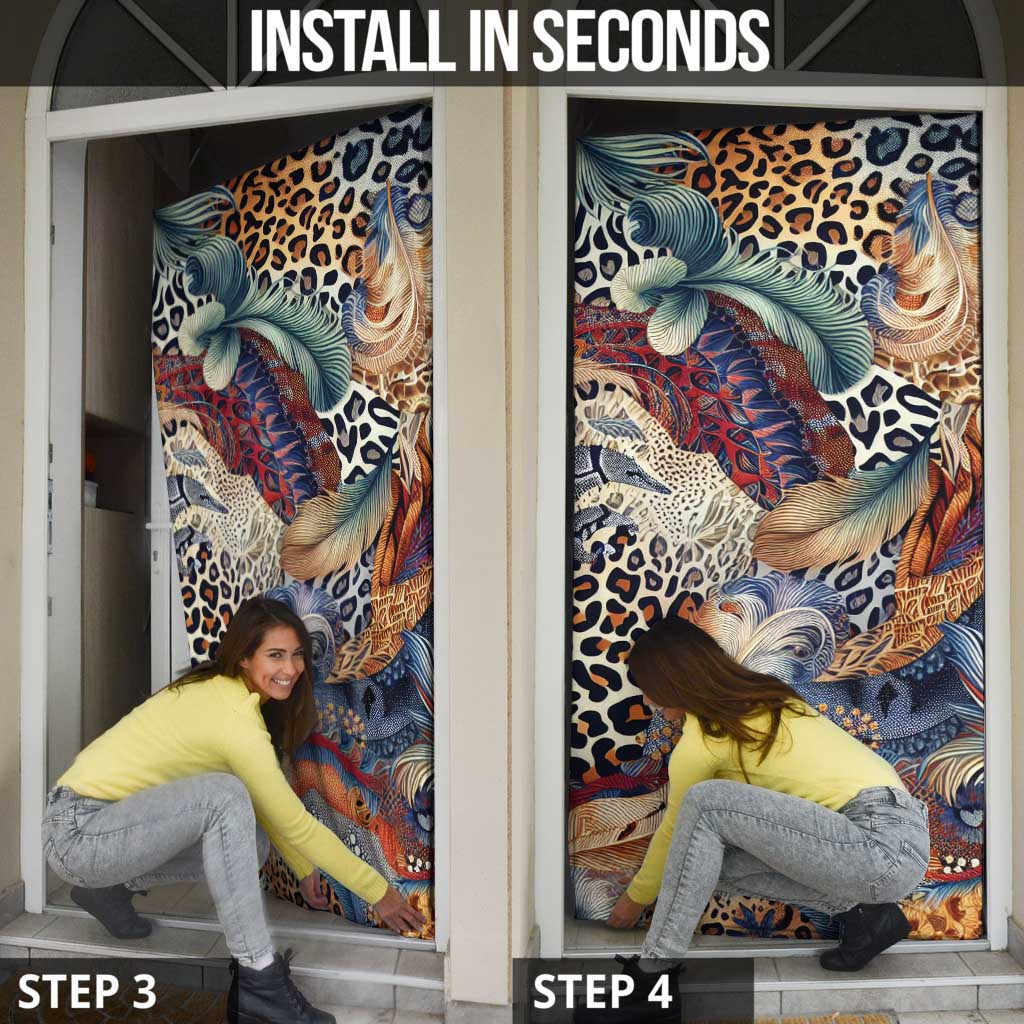 Wild Animal Skins Door Cover Unique Leopard Zebra And Snake Patterns - Wonder Print Shop
