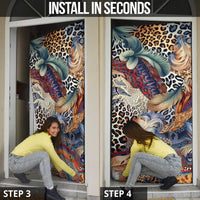 Wild Animal Skins Door Cover Unique Leopard Zebra And Snake Patterns - Wonder Print Shop