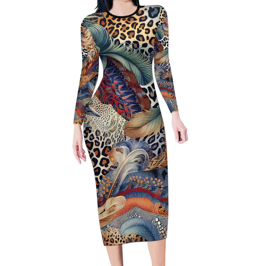 Wild Animal Skins Family Matching Long Sleeve Bodycon Dress and Hawaiian Shirt Unique Leopard Zebra And Snake Patterns - Wonder Print Shop