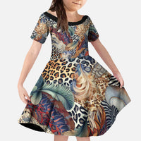 Wild Animal Skins Family Matching Off The Shoulder Long Sleeve Dress and Hawaiian Shirt Unique Leopard Zebra And Snake Patterns - Wonder Print Shop
