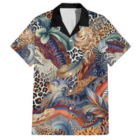 Wild Animal Skins Family Matching Off The Shoulder Long Sleeve Dress and Hawaiian Shirt Unique Leopard Zebra And Snake Patterns - Wonder Print Shop
