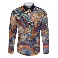 Wild Animal Skins Family Matching Off The Shoulder Long Sleeve Dress and Hawaiian Shirt Unique Leopard Zebra And Snake Patterns - Wonder Print Shop
