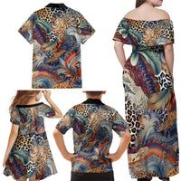 Wild Animal Skins Family Matching Off Shoulder Maxi Dress and Hawaiian Shirt Unique Leopard Zebra And Snake Patterns - Wonder Print Shop