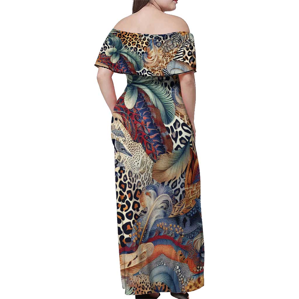 Wild Animal Skins Family Matching Off Shoulder Maxi Dress and Hawaiian Shirt Unique Leopard Zebra And Snake Patterns - Wonder Print Shop