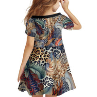 Wild Animal Skins Family Matching Off Shoulder Short Dress and Hawaiian Shirt Unique Leopard Zebra And Snake Patterns - Wonder Print Shop