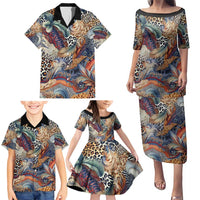 Wild Animal Skins Family Matching Puletasi and Hawaiian Shirt Unique Leopard Zebra And Snake Patterns - Wonder Print Shop