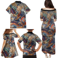 Wild Animal Skins Family Matching Puletasi and Hawaiian Shirt Unique Leopard Zebra And Snake Patterns - Wonder Print Shop
