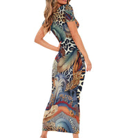 Wild Animal Skins Family Matching Short Sleeve Bodycon Dress and Hawaiian Shirt Unique Leopard Zebra And Snake Patterns - Wonder Print Shop