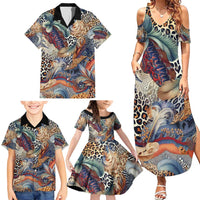Wild Animal Skins Family Matching Summer Maxi Dress and Hawaiian Shirt Unique Leopard Zebra And Snake Patterns - Wonder Print Shop