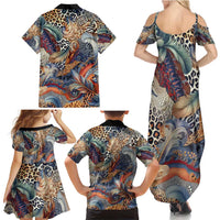 Wild Animal Skins Family Matching Summer Maxi Dress and Hawaiian Shirt Unique Leopard Zebra And Snake Patterns - Wonder Print Shop