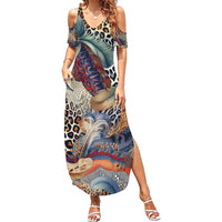 Wild Animal Skins Family Matching Summer Maxi Dress and Hawaiian Shirt Unique Leopard Zebra And Snake Patterns - Wonder Print Shop
