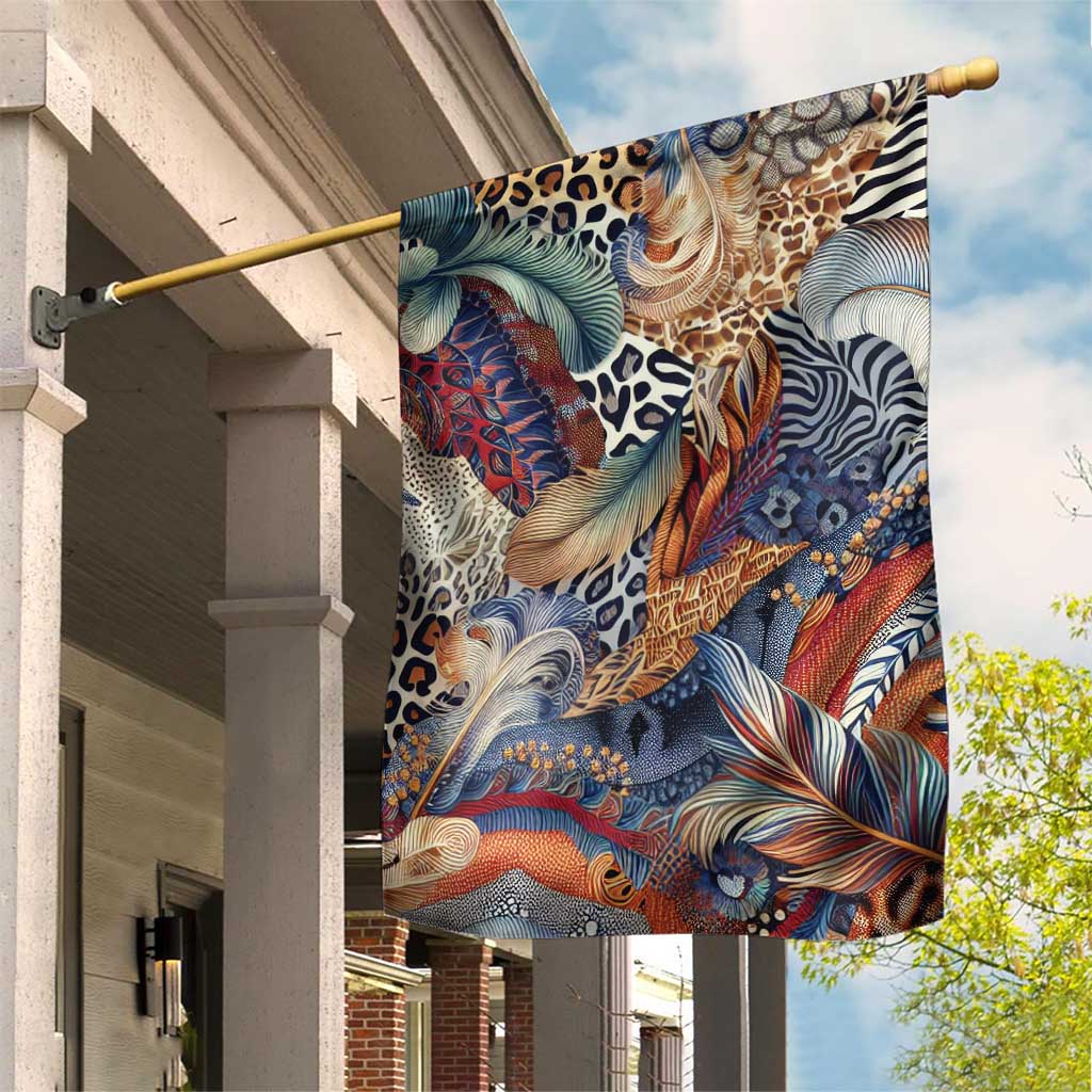 Wild Animal Skins Garden Flag Unique Leopard Zebra And Snake Patterns - Wonder Print Shop
