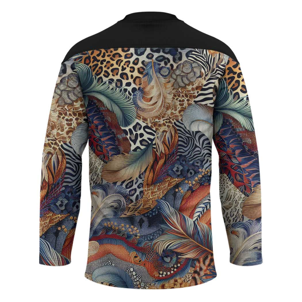 Wild Animal Skins Hockey Jersey Unique Leopard Zebra And Snake Patterns - Wonder Print Shop
