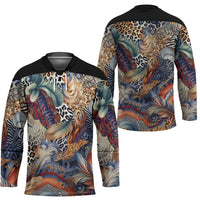 Wild Animal Skins Hockey Jersey Unique Leopard Zebra And Snake Patterns - Wonder Print Shop