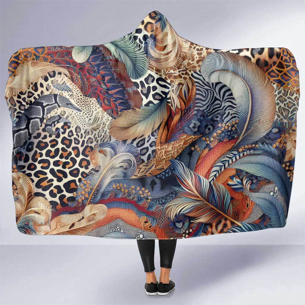 Wild Animal Skins Hooded Blanket Unique Leopard Zebra And Snake Patterns - Wonder Print Shop