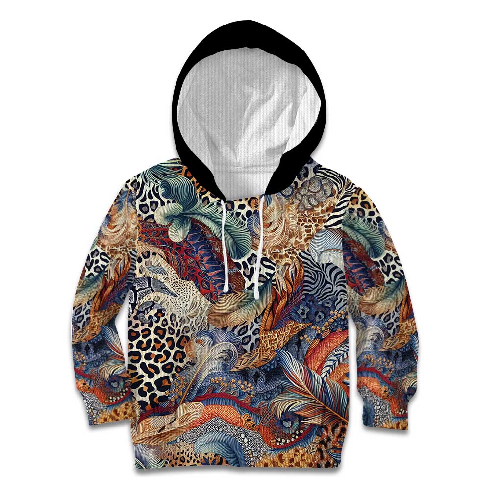 Wild Animal Skins Kid Hoodie Unique Leopard Zebra And Snake Patterns - Wonder Print Shop