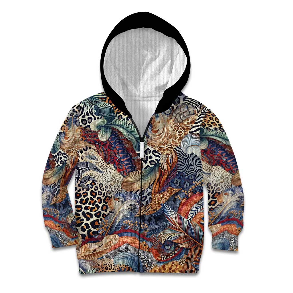 Wild Animal Skins Kid Hoodie Unique Leopard Zebra And Snake Patterns - Wonder Print Shop