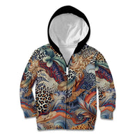Wild Animal Skins Kid Hoodie Unique Leopard Zebra And Snake Patterns - Wonder Print Shop