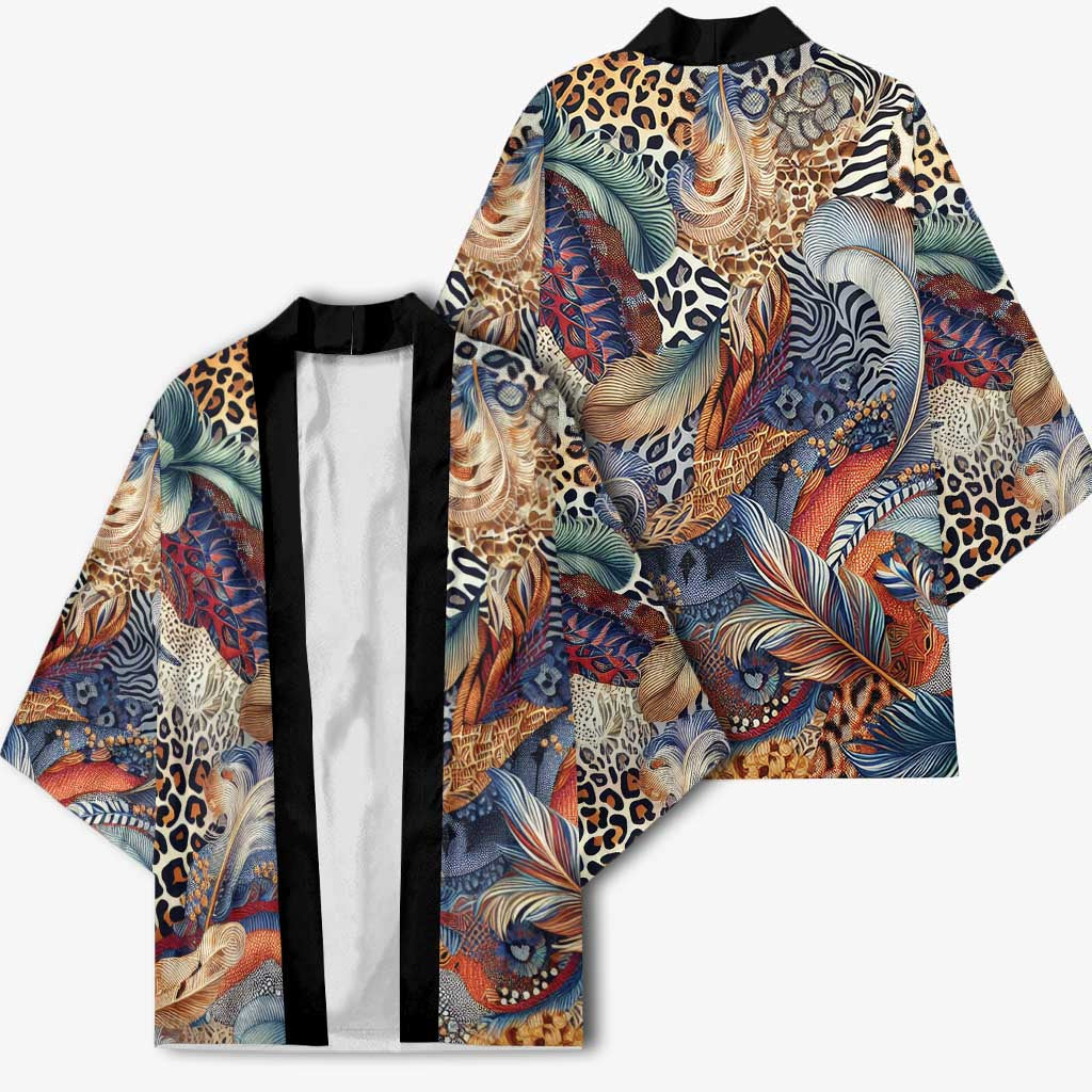 Wild Animal Skins Kimono Unique Leopard Zebra And Snake Patterns - Wonder Print Shop