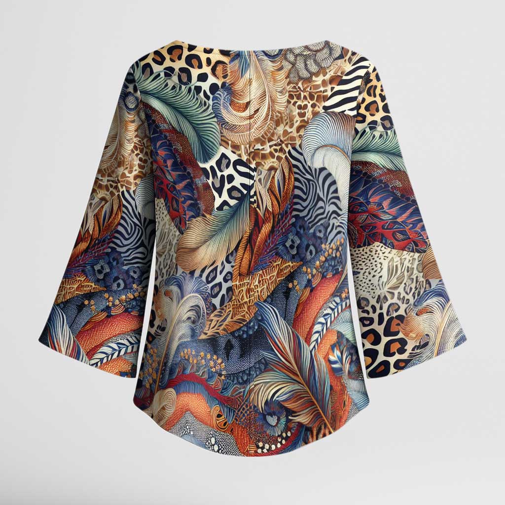 Wild Animal Skins Kimono Sleeve Blouse Unique Leopard Zebra And Snake Patterns - Wonder Print Shop