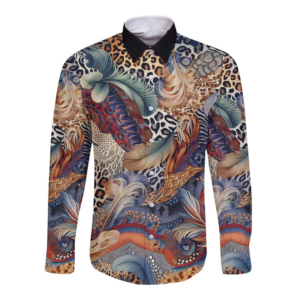 Wild Animal Skins Long Sleeve Button Shirt Unique Leopard Zebra And Snake Patterns - Wonder Print Shop