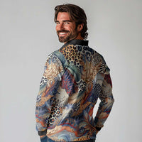 Wild Animal Skins Long Sleeve Polo Shirt Unique Leopard Zebra And Snake Patterns - Wonder Print Shop