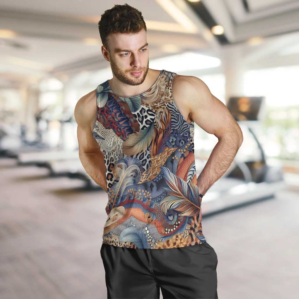Wild Animal Skins Men Tank Top Unique Leopard Zebra And Snake Patterns - Wonder Print Shop