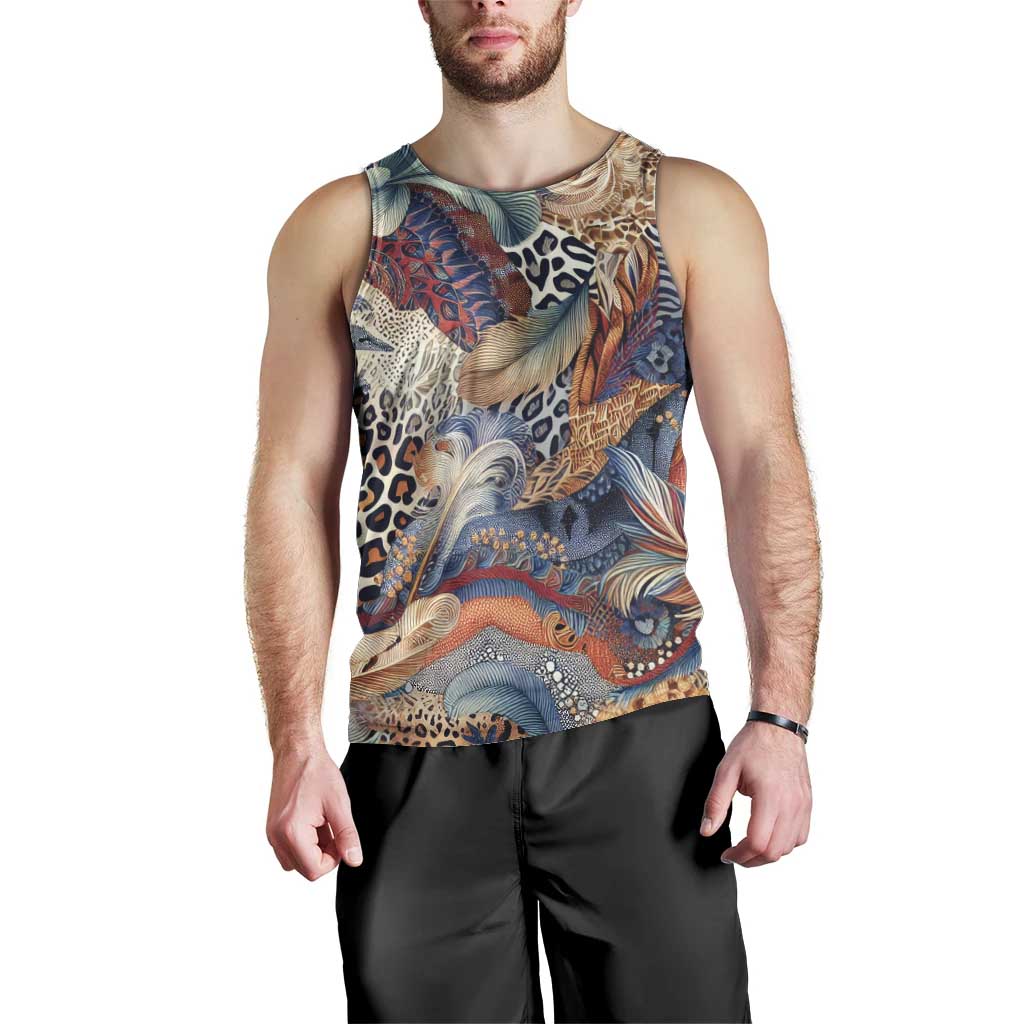 Wild Animal Skins Men Tank Top Unique Leopard Zebra And Snake Patterns - Wonder Print Shop