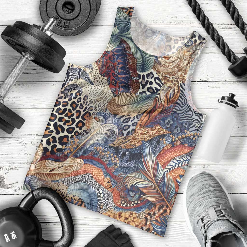 Wild Animal Skins Men Tank Top Unique Leopard Zebra And Snake Patterns - Wonder Print Shop